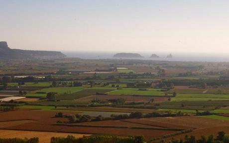 Mediterranean  Sea, seen while hot air ballooning over Costa Brava, Catalunya, Spain