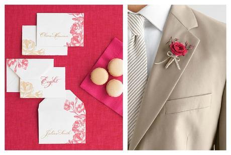 Martha Stewart weddings, taupe and fuchsia