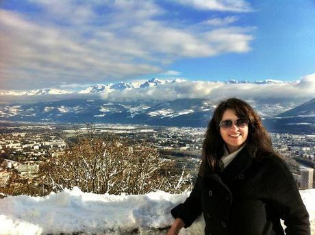 Me enjoying the views over Grenoble from La Bastille.