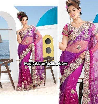 Heavy Stone Beads Embroidered Bridal Saree Collection