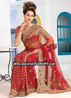 Heavy Stone Beads Embroidered Bridal Saree Collection - Paperblog