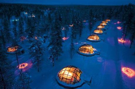 weird hotels igloo village northern lights