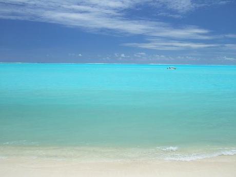 The view from Matira beach at Bora Bora