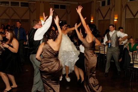 bride in slippers dances