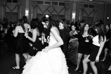 line dance with bride