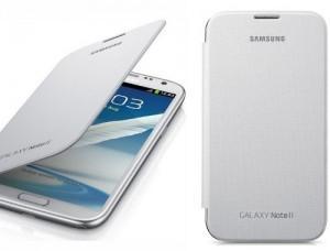 Leather Galaxy Note 2 Flip Case - White