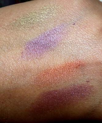 Swatches of Lotus Herbals Purestay Eyeshadow in Electric Gaze No.26 