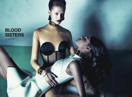 Julia Frauche and Daniela Braga by Sebastian Kim for Numéro #140 February 2013 7