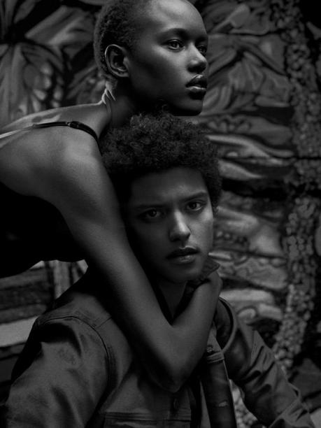 Ajak Deng and Bruno Mars for Flaunt Magazine by Hunter & Gatti 4