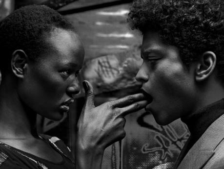 Ajak Deng and Bruno Mars for Flaunt Magazine by Hunter & Gatti 3