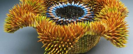 Pencil Sea Urchin sculptures by Jennifer Maestre