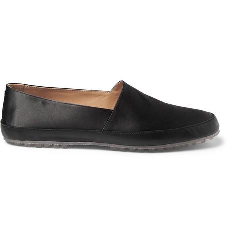 Maison Martin Margiela Satin and Leather Slip-On Shoes ($430)