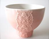 Lovely Peach Pink Porcelain Lace Bowl-Hideminy Lace Series - Hideminy Lovely Peach Pink Porcelain Lace Bowl-Hideminy Lace Series - Hideminy