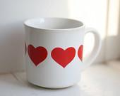Red hearts on white coffee mug. Perfect morning coffee on Valentine's Day. - sunshinecircus Red hearts on white coffee mug. Perfect morning coffee on Valentine's Day. - sunshinecircus