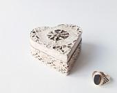 Ring Bearer Box , Wedding Lace box, Treasury Wooden Box , Jewelry Heart box , vintage style wedding, Ivory Brown, Natural, woodland, rustic - NataliaDecor Ring Bearer Box , Wedding Lace box, Treasury Wooden Box , Jewelry Heart box , vintage style wedding, Ivory Brown, Natural, woodland, rustic - NataliaDecor