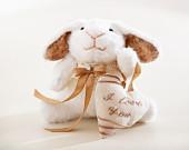 Bunny rabbit handmade with a heart, Child's Room Decoration, White Rabbit, Heart - JuliaWine Bunny rabbit handmade with a heart, Child's Room Decoration, White Rabbit, Heart - JuliaWine