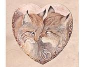 Heart Valentine Lynx Animals Love Art Print Woodland Wildlife Wild Animals Bobcats Gift - DemiurgusDreams Heart Valentine Lynx Animals Love Art Print Woodland Wildlife Wild Animals Bobcats Gift - DemiurgusDreams
