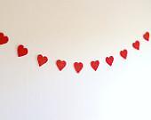 Valentines Red heart garland, wedding decoration, Valentines day love garland, Photo booth prop, Handmade - AntnFrog Valentines Red heart garland, wedding decoration, Valentines day love garland, Photo booth prop, Handmade - AntnFrog