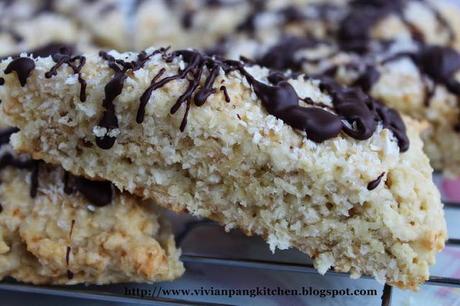 Coconut Rolled Oat Scone with Chocolate Topping