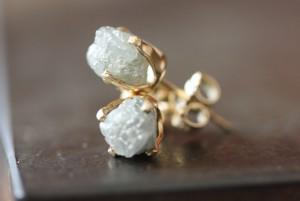 Rough Diamond Stud Earrings from Lex Luxe