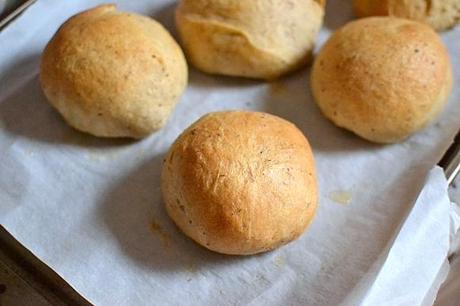 Roasted Vegetable Sandwich with Homemade Cheesy Burger Buns