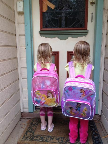 The twins new school bags