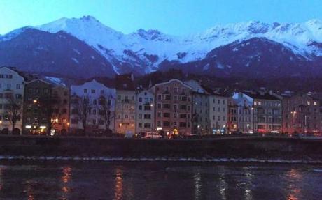 Is there anything more romantic than historic buildings sandwiched between a river and mountains in Innsbruck, Austria?