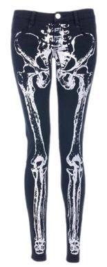  skeleton bones black skinny jeans