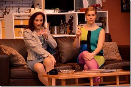 An unexpected meeting between Clare (Lisa Savegnago), left, and Marion (Shanna Brown) lends itself to some frosty moments in the Metropolis Performing Arts Centre’s revival of Terence Frisby’s 1966 farce “There’s a Girl in My Soup.”