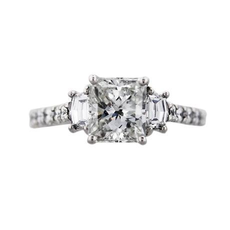 1.52ct radiant cut diamond engagement ring, radiant engagement ring, radiant cut diamond