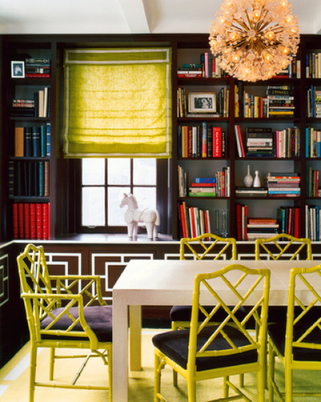 Janathan Adlers's pop of color in the chairs