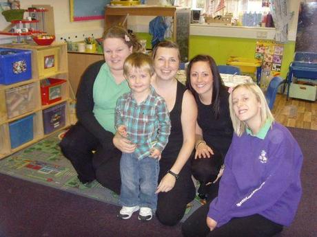 Little Mr A at his first nursery!