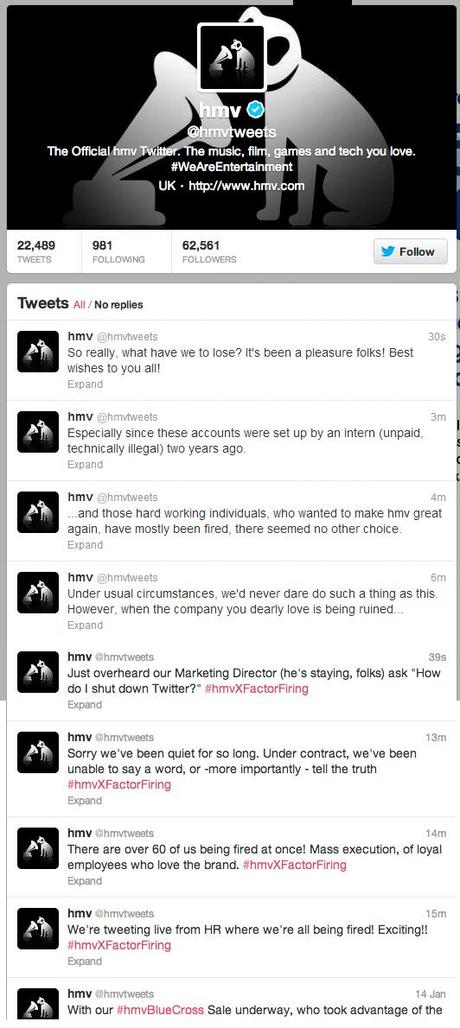HMV Tweets
