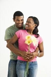 Attractive couple portrait.