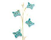 Ceramic Butterfly Buttons Turquoise Pottery - Ceraminic