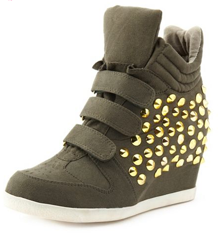 wedgesneakers armygreenstuds The Roster  2013 MUST have Fashion Items
