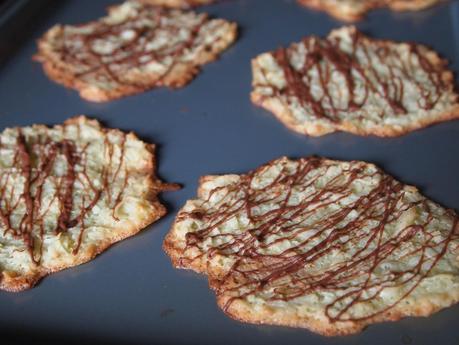 Chocolate Drizzled Coconut Tuiles