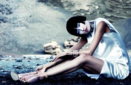 Wang Xiao by Marcus Ohlsson for Elle UK March 2013