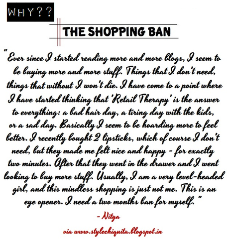 SHOPPING BAN IS ON!