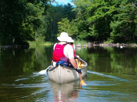 Bob and Jean canoe Ontario river