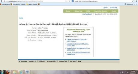 SSDI changed Adam Lanza’s date-of-death from Dec. 13 to Dec. 14, 2012 !!!