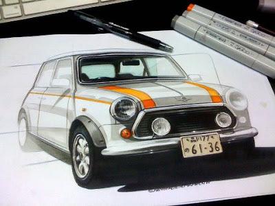 Classic Mini illustration by Shane Paul Sumampouw