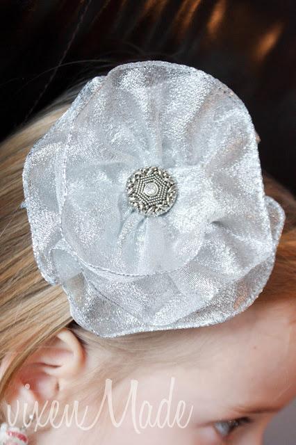 Silver Ribbon Hair Clip