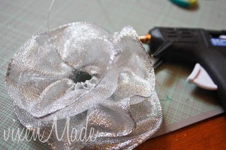 Silver Ribbon Hair Clip