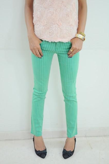 Of mint green pants and classy tops...