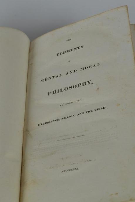 The title page of Beecher’s Elements (1831). Notice the scratched out text above the Roman numerals.