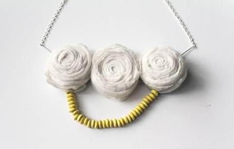 yellow and white necklace