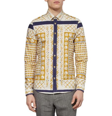Burberry Prorsum Slim-Fit Printed Cotton Shirt ($595)