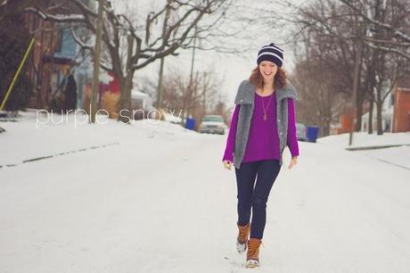 outfit: purple snow
