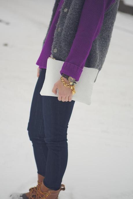 outfit: purple snow